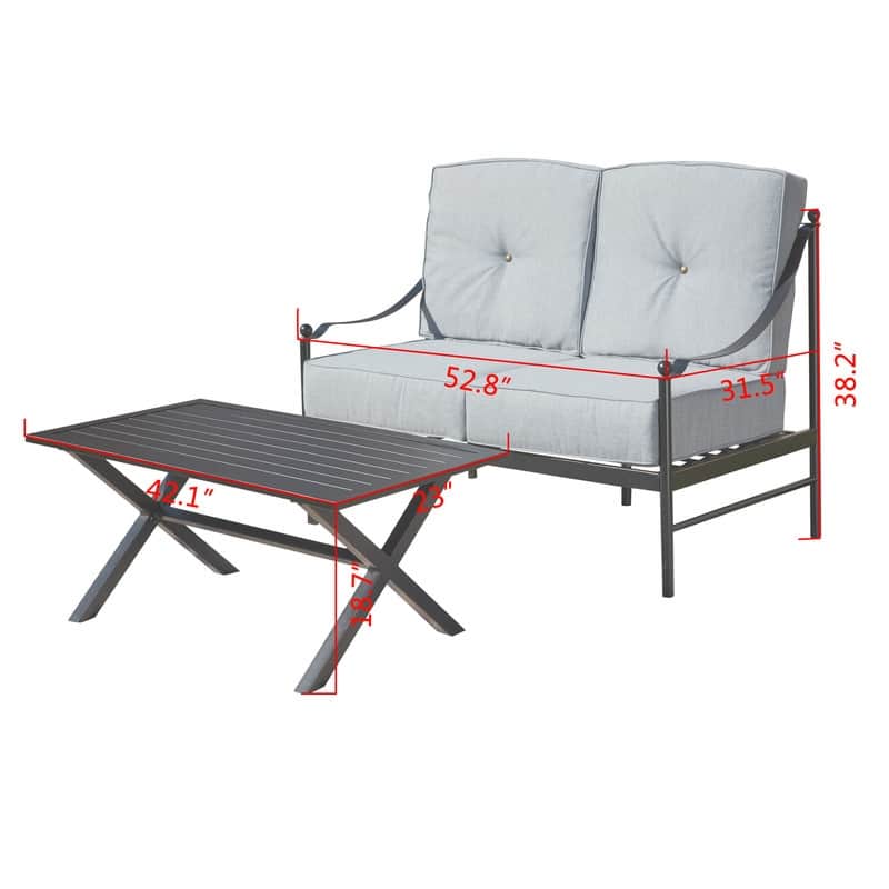 PATIO FESTIVAL 2-pc. Outdoor Cushioned Loveseat and Coffee Table Set