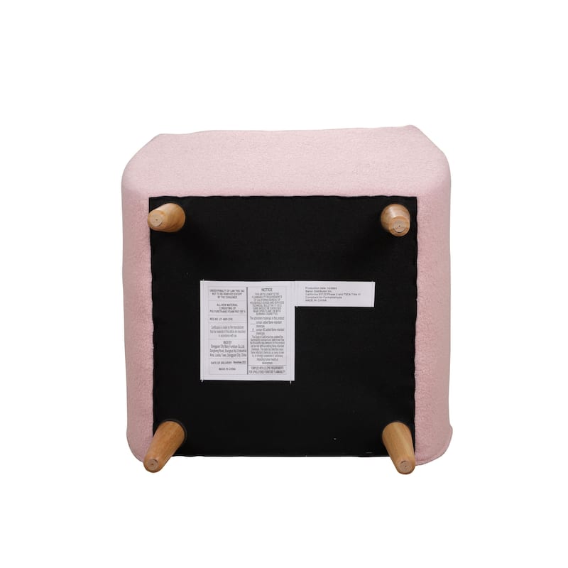 Pink Teddy Club Kids Arm Chair with Foam Seat and Soft Cozy Fabric