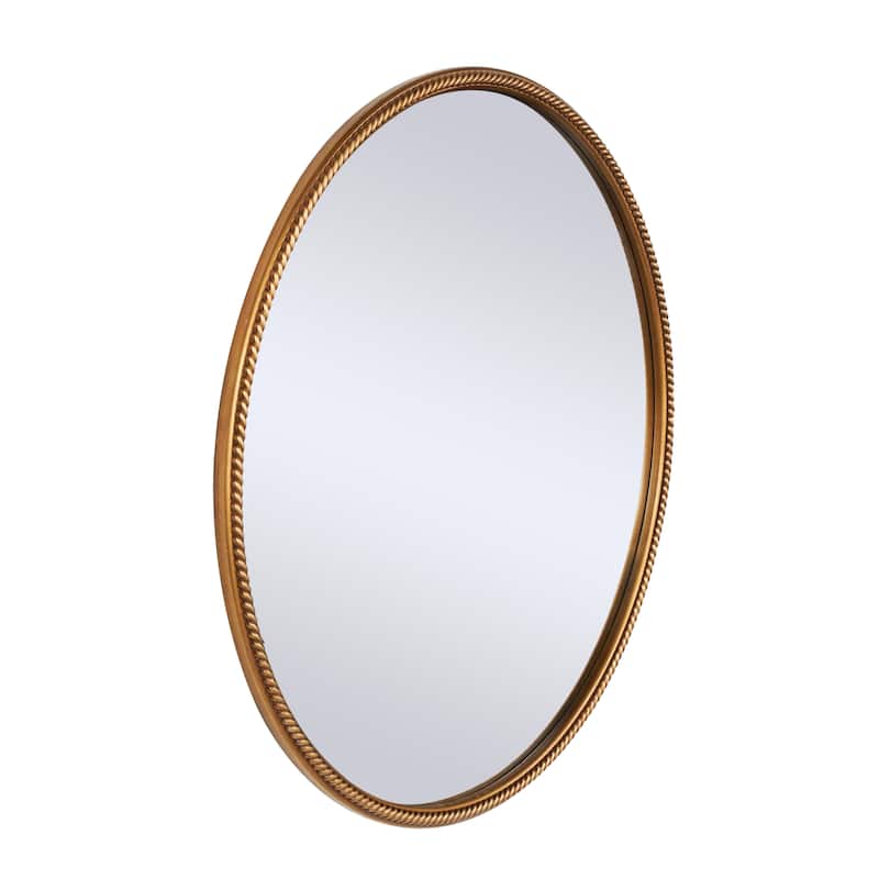 Resin Wall Mirror with Twisted Chain Inspired Frame - Gold - Roche River Decor