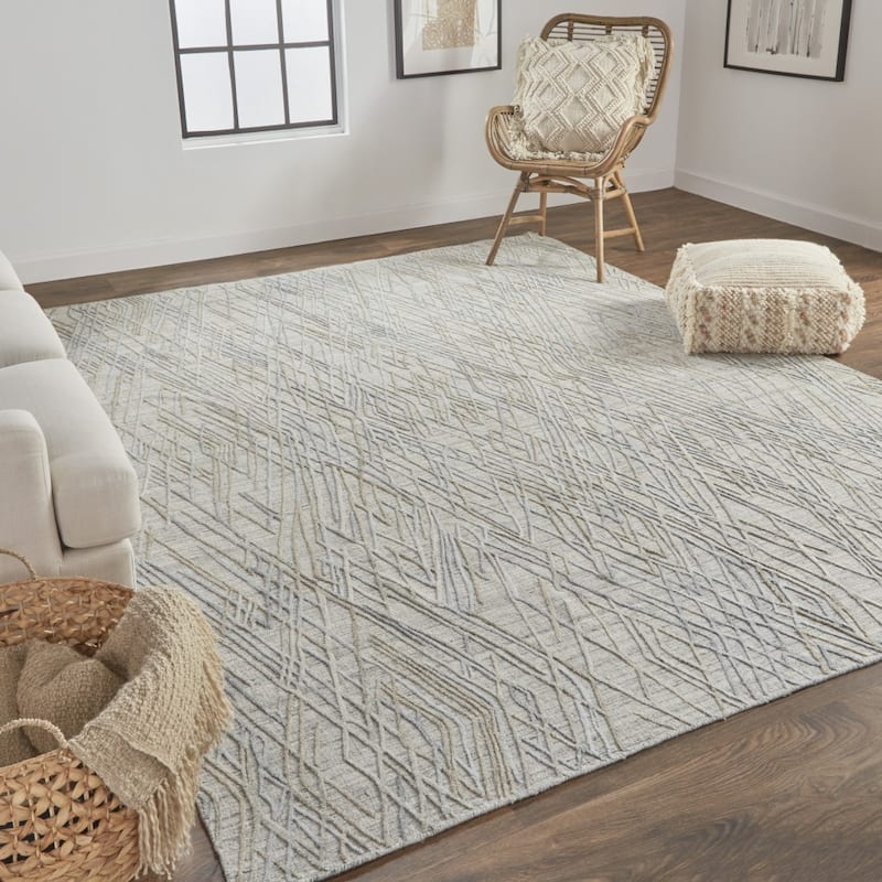 Tudu Abstract Modern Woven Durable Area Rug By HomeRoots - 4' x 6'
