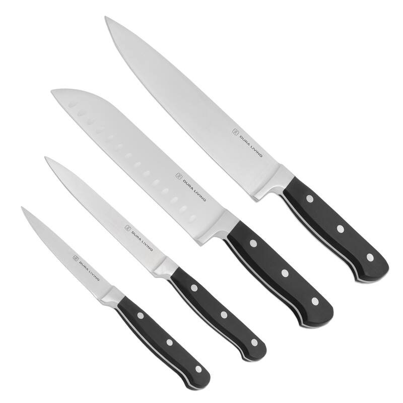 Dura Living Signature Forged High Carbon 4-Piece Kitchen Knife Set - Black - 4 Piece