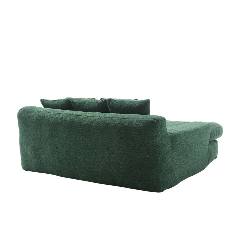 Seersucker 2-seater lazy sofa bed With 2 back pillows , 2 toss pillows,Comfy Sofa- Deep Seat Couch