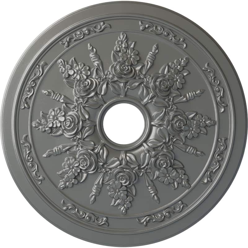 23 5/8"OD x 4"ID x 1 1/2"P Rose and Ribbon Ceiling Medallion