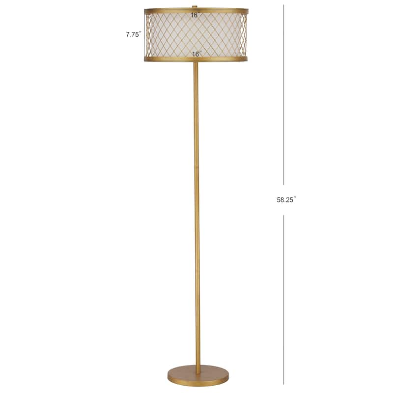 SAFAVIEH Lighting 58-inch Evie Mesh Gold 2-light Floor Lamp - 16"x16"x58.25"