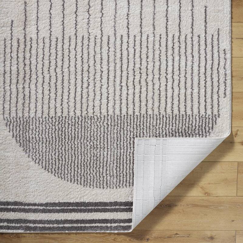 Livabliss Scandinavian Fossay Shag Stripe Washable Area Rug