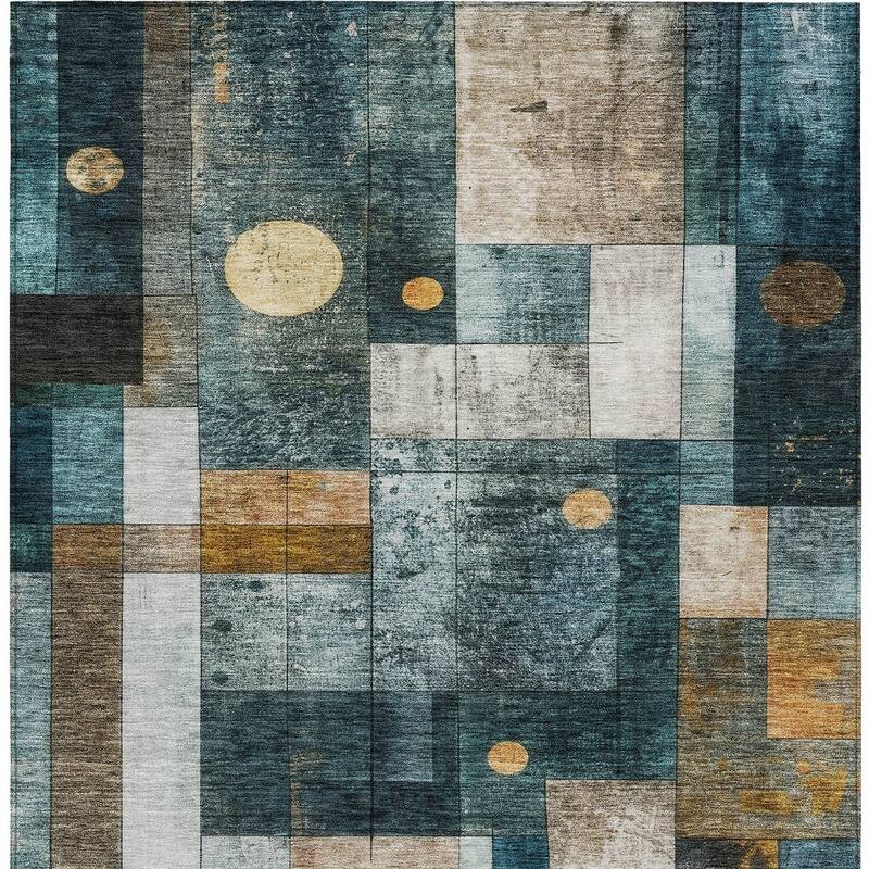 HomeRoots Geometric Transitional Rectangle Outdoor Rug