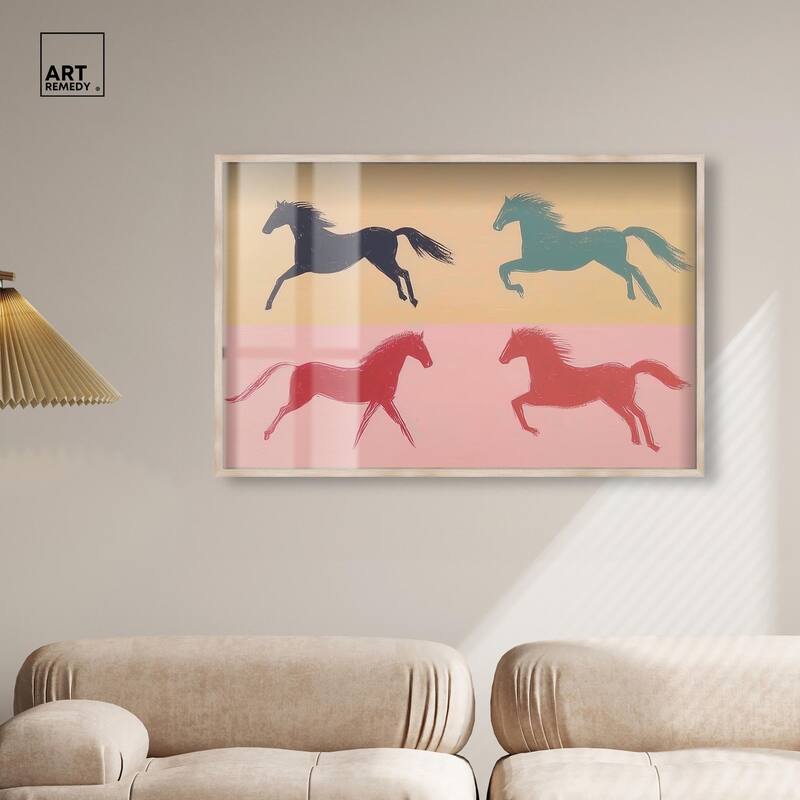 Galloping Quartet Shadowbox by Art Remedy