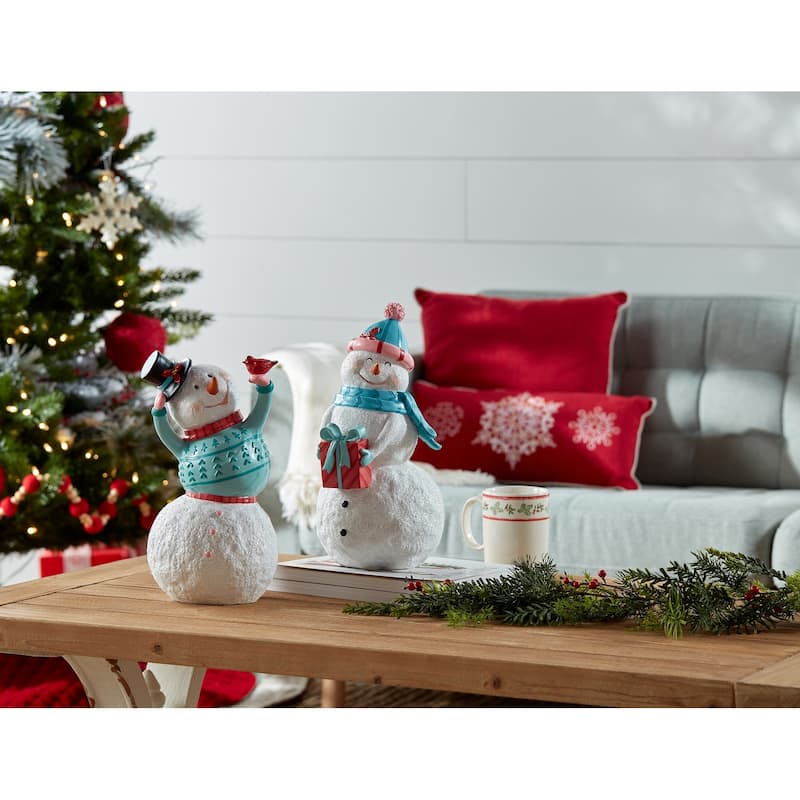 Whimsical Snowman Figurine (Set of 2)