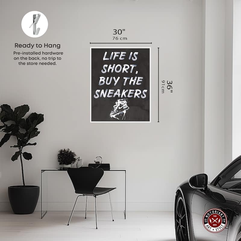 Notoriart Buy The Sneakers Framed Sneaker 1 Piece Canvas Wall Art