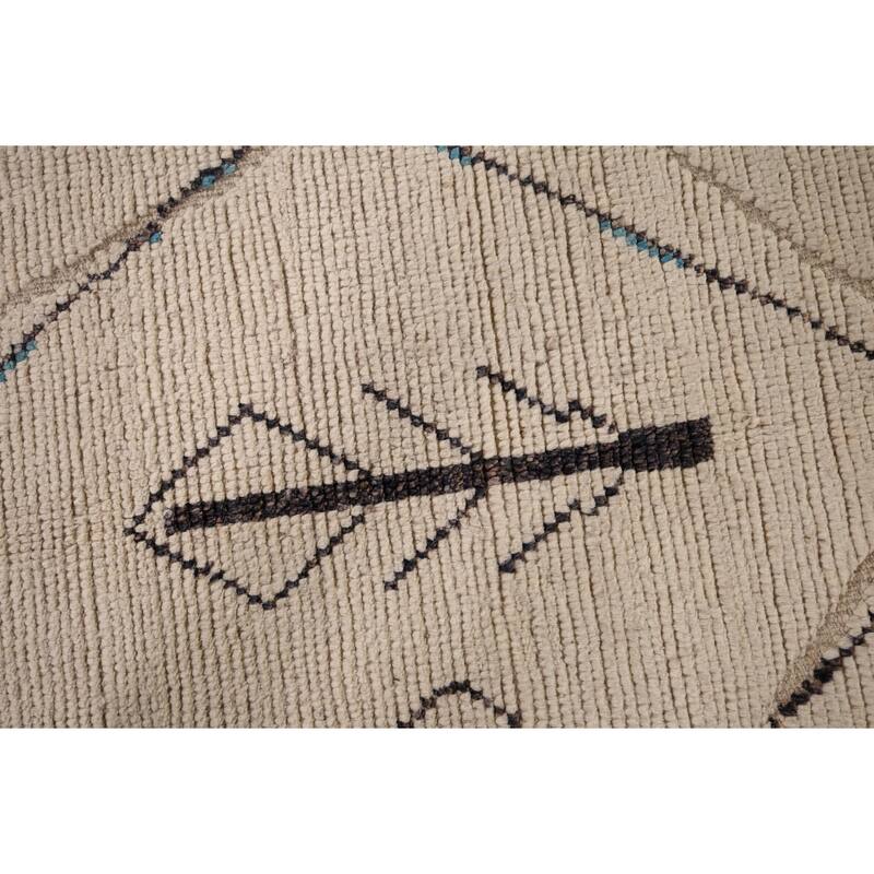 Moroccan Abstract Area Rug Handmade Wool Carpet - 7'11" x 11'6"
