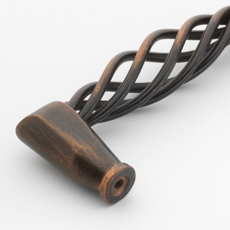GlideRite 3-3/4-inch Screw Center Twisted Birdcage Cabinet Hardware Pull - Rustic Bronze (Pack of 10)