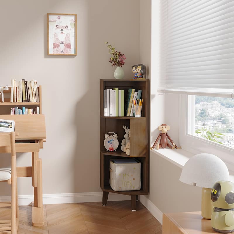 Kids Bookshelf, Premium Corner Bookshelf, Children Book Rack, Bookcase - 22" x 13.8" x 45.3" - 22" x 13.8"  x 45.3" 