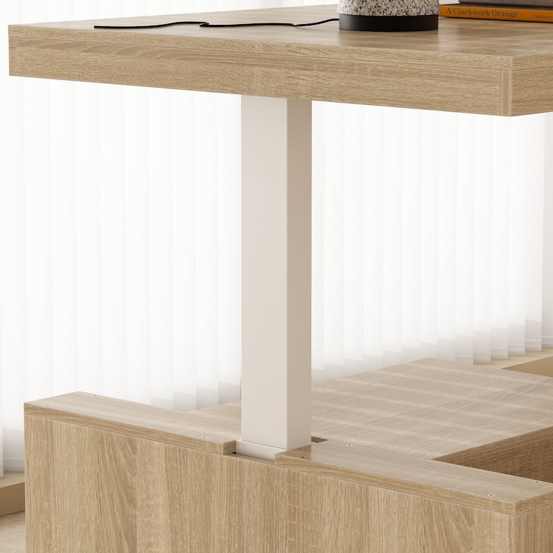 70.9"W Dining Table White Adjustable Workstation Desk Modern Office Desk Height Adjustable Standing Desk Kitchen Island