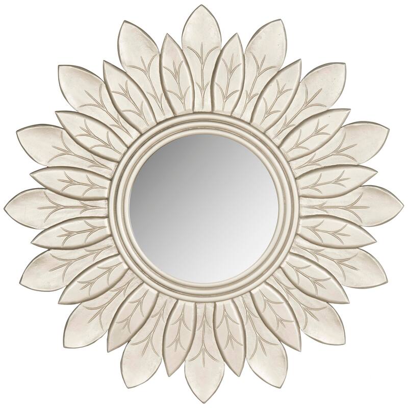 SAFAVIEH Leandra Pewter Sunburst 30-inch Decorative Mirror - 30" x 30" x 0.8" - 30Wx1Dx30H