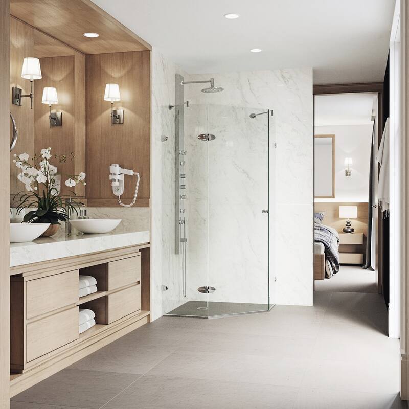 VIGO Verona Frameless Hinged Neo-Angle Shower Enclosure