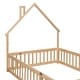 preview thumbnail 110 of 109, Twin/Full Montessori Toddler Floor Bed Frame, Modern House-Shaped Bed Frame with Fence and Full-Length Guardrails for Girls Boys