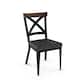 Option Charcoal Black Faux Leather / Brown Birch Wood