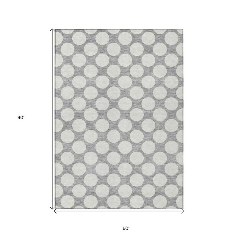HomeRoots Polka Dot Transitional Rectangle Outdoor Rug