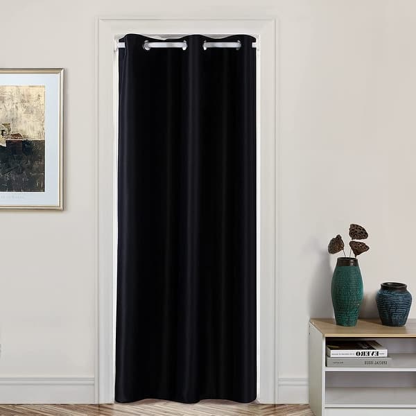slide 2 of 20, DriftAway Doorway Curtain Panel Closet Curtain Solid Blackout Curtain 1 Panel 39" Width X 78" Length - Black