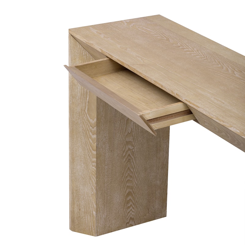 Console Table with 2 Concealed Drawersrs - Natural