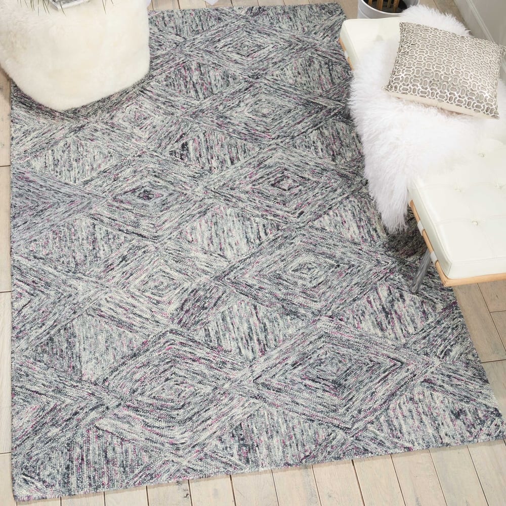 Nourison Linked Geometric Diamond Area Rug.