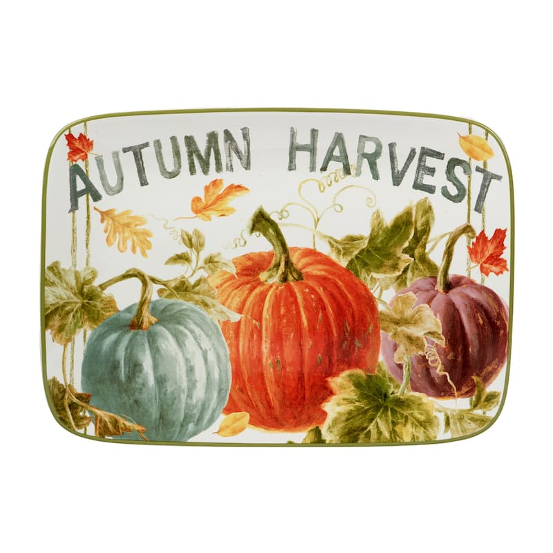 Certified International Autumn Harvest Rectangular 14 x 10-inch Platter - 14" x 10" x 1"