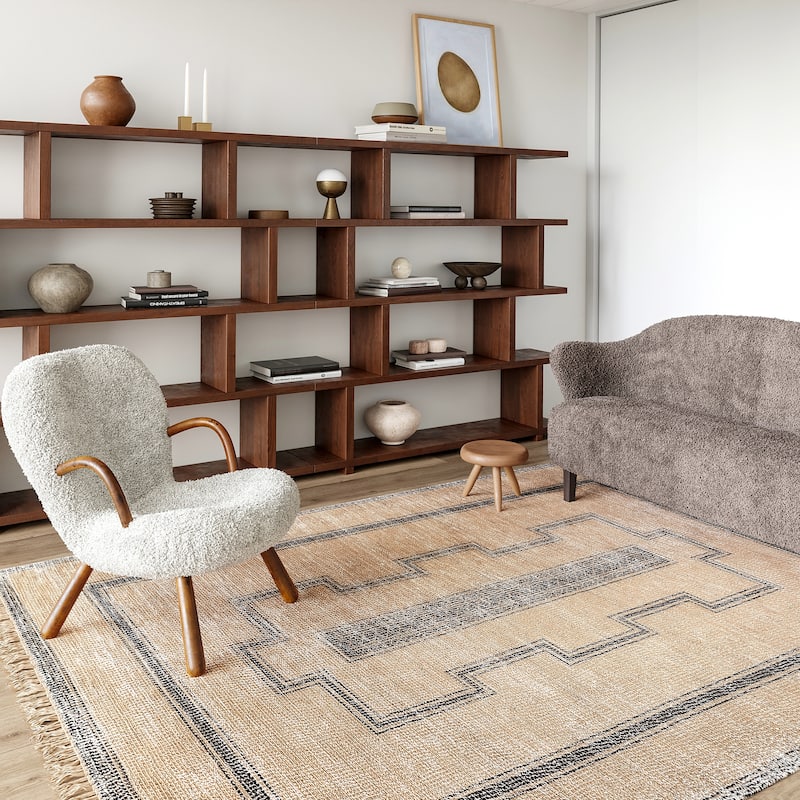 Ginger Cotton-Blend Area Rug - 7'6" x 9'6" - Tan