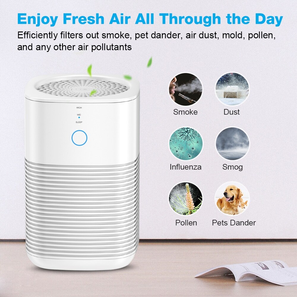 GBlife PM1232A Table HEPA Air Purifier for Home Room Office Bed