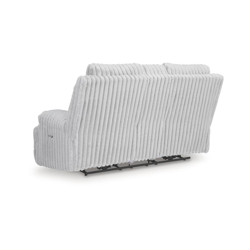 Signature Design by Ashley Technique White Power Reclining Loveseat with Console - 80"W x 42"D x 46"H