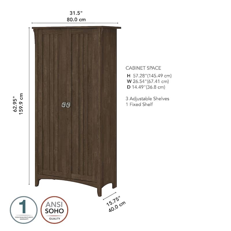 Salinas Tall Storage Cabinet with Doors by Bush Furniture