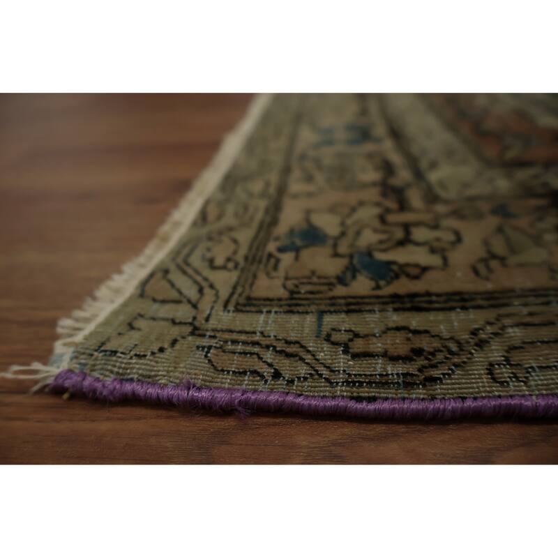 Hand Knotted Oriental 100% Wool Carpet Traditional Floral Beige & Ivories Kashan (Mohtasham) Area Rug - 16' 7'' X 12' 0''