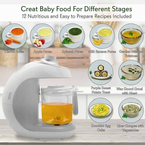 NutriChef Electric Baby Food Maker Puree Food Processor, Blender, and