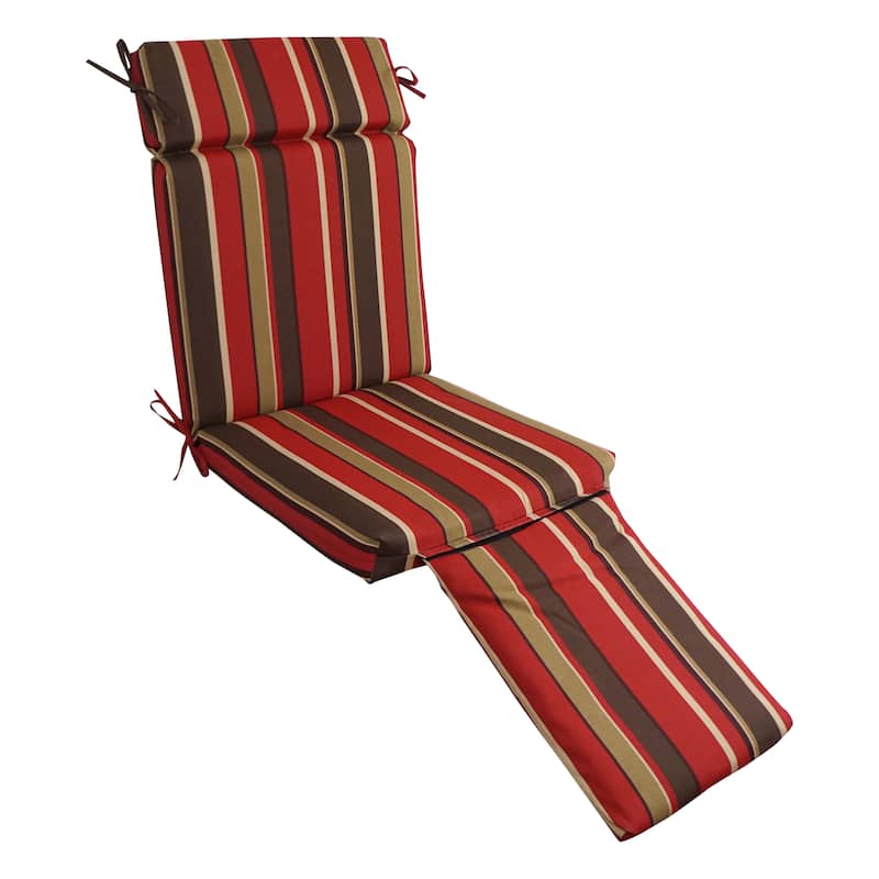 Blazing Needles All-Weather Indoor/Outdoor Steamer Deck Lounger Cushion - 72 x 20 - Monserrat Sangria