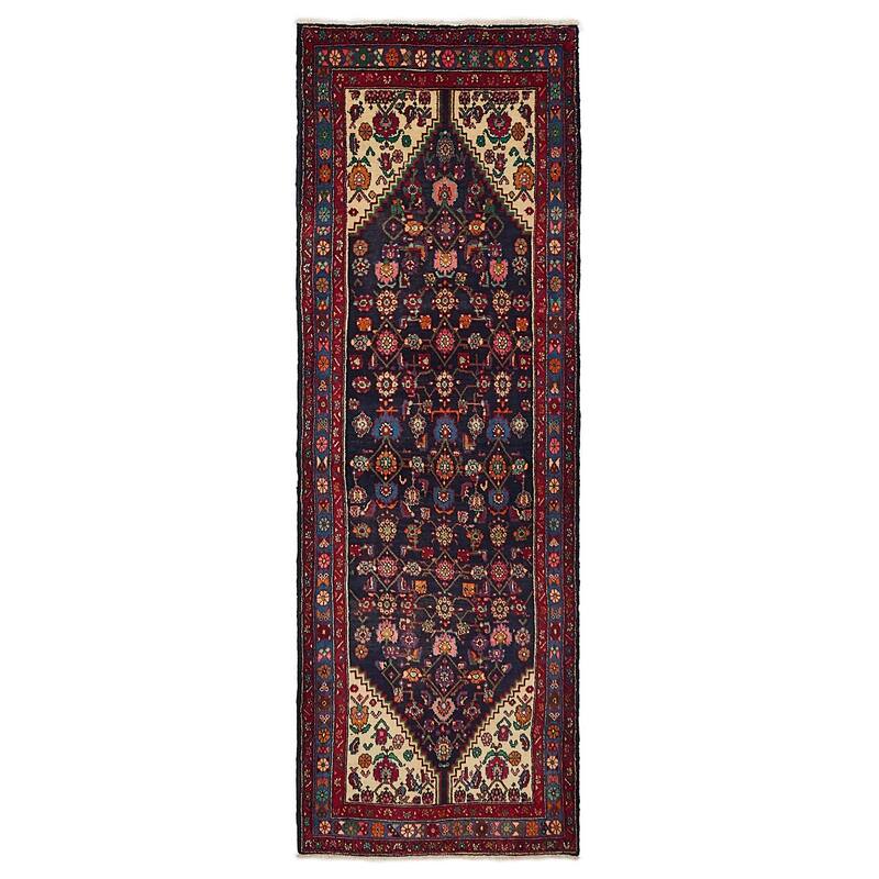 ECARPETGALLERY Hand-knotted Anadol Dark Navy Wool Rug - 3'1 x 9'10