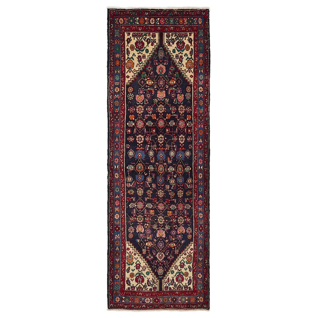 ECARPETGALLERY Hand-knotted Anadol Dark Navy Wool Rug - 3'1 x 9'10