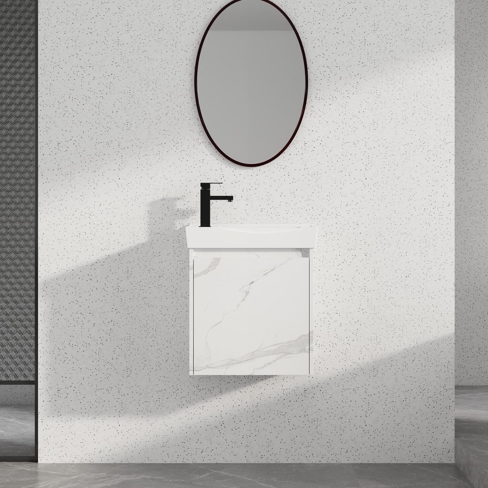 Bathroom Vanity With Sink In 16/20/24/30/36 Inch, Floating Bathroom Vanity With Soft Close Door