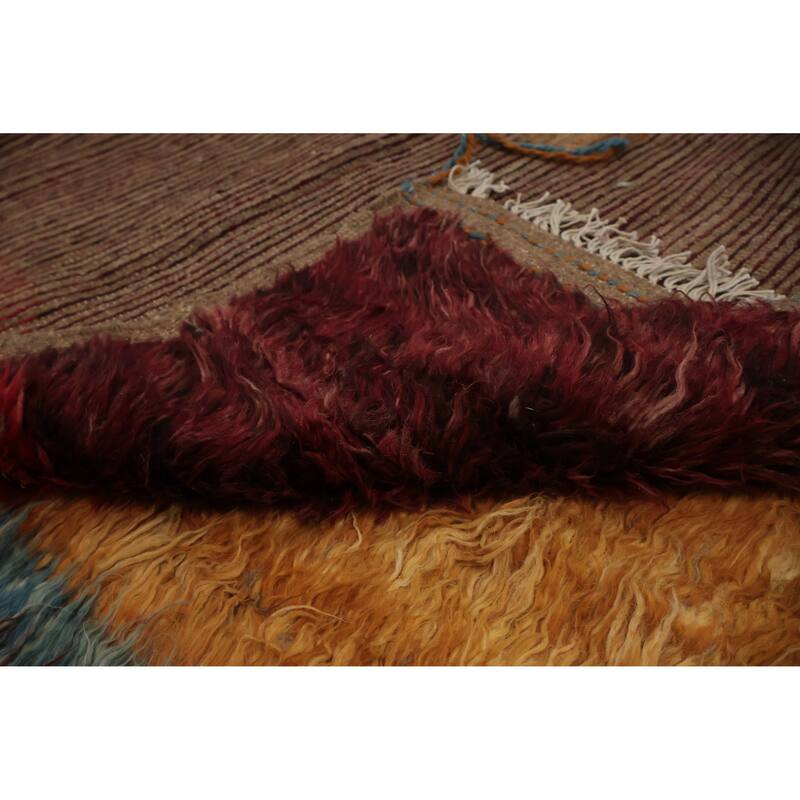 Hand Knotted Oriental 100% Wool Carpet Modern Tribal Red Moroccan Area Rug - 12' 1'' X 8' 11''