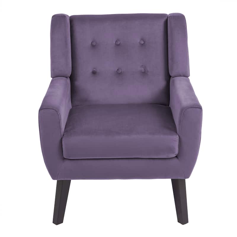 Velvet Upholstered Armchair Tufted Accent Chair