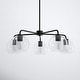 preview thumbnail 5 of 3, YANSUN Black Dual Mount Light Rod Accessories for 6-Light Pendant Ceiling Light Fixture, E26 No Light Source or Shades Included