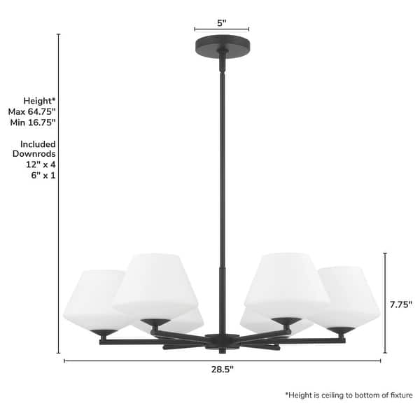 dimension image slide 0 of 3, Hunter Celestial Valley 6-Light Chandelier - Contemporary, Transitional