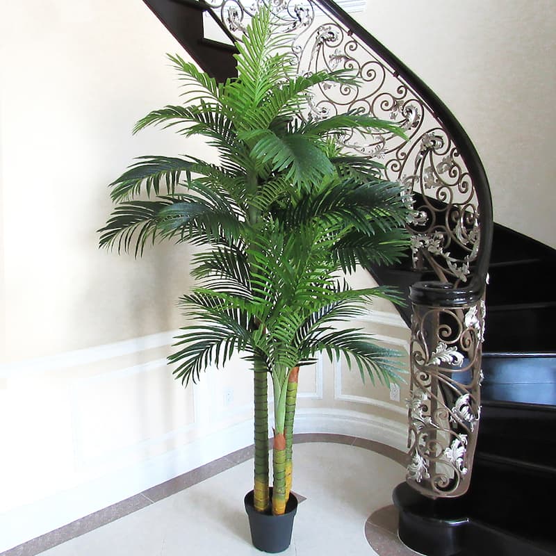 7.25ft Deluxe Real Touch Artificial Areca Palm Tree Tropical Plant in