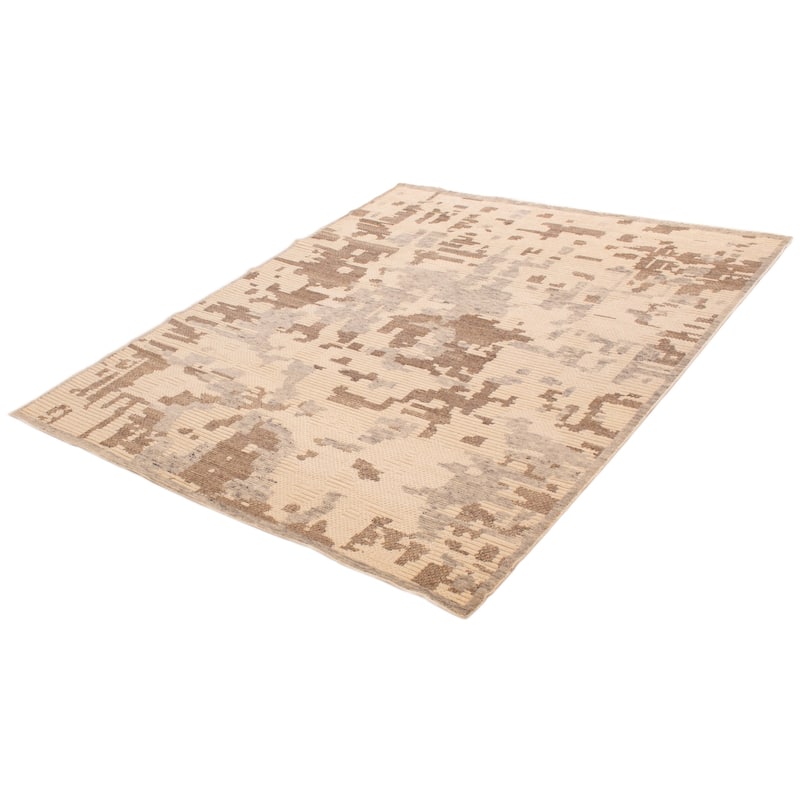 ECARPETGALLERY Hand-knotted Tangier Cream Wool Rug - 8'1 x 10'0