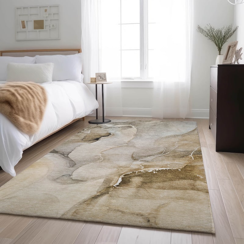 Premium Washable Super Soft Abstract Mayfield Rug - Beige - 8' x 10' - Rectangle