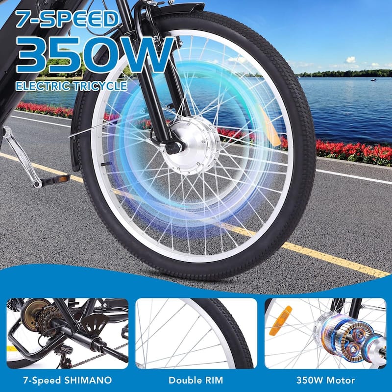 Electric Tricycle Electric Trike, 7 Speeds
