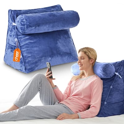 Cheer Collection Extra Large Wedge Pillow with Detachable Bolster