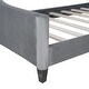 preview thumbnail 7 of 10, Gray Luxury Twin Size Velvet Upholstered Tufted Button Daybed, Sofa Bed for Bedroom and Living Room, Wooden Slats Support