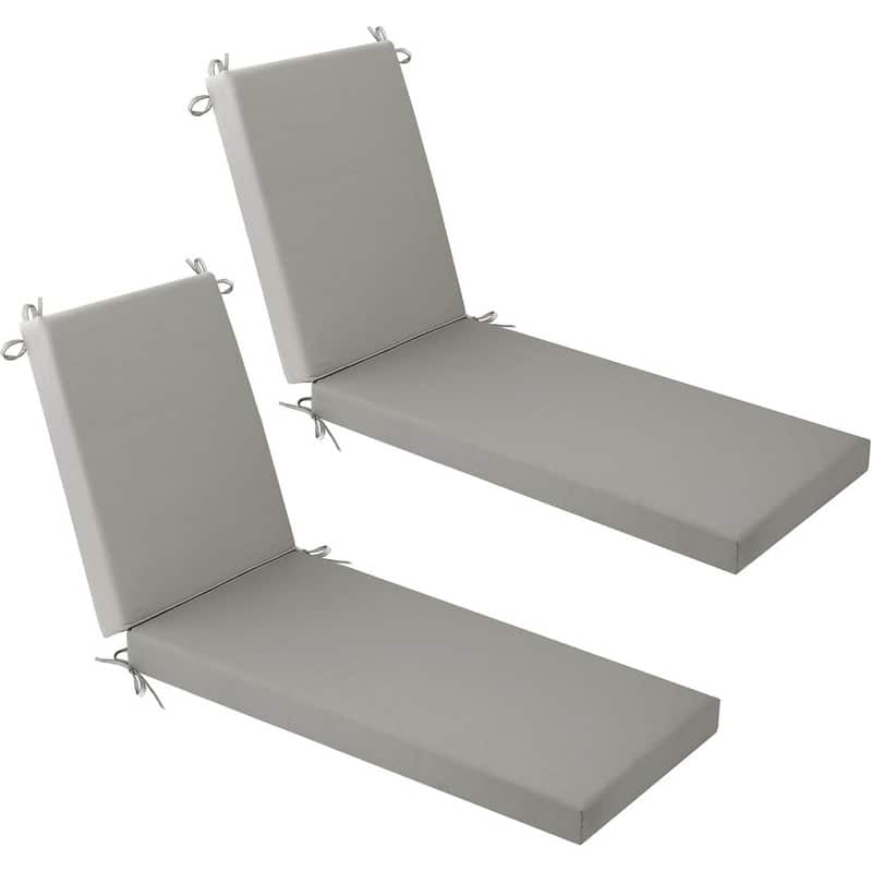 WINSOON Chaise Lounge Cushions Outdoor 72 x 21 x 3 Inch - Light Gray x2