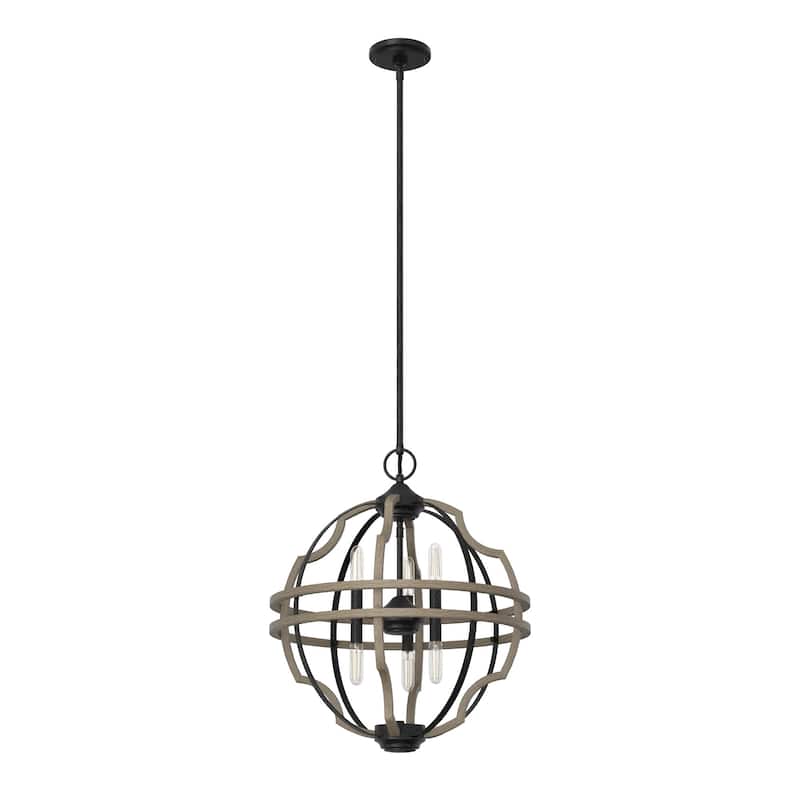 Hunter 19.25" Stone Creek 6-Light Pendant - Entry, Island, Dining Room - Modern Farmhouse, Rustic, Transitional