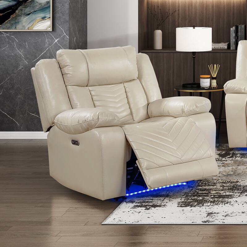 Ridge 40" Faux Leather Power Recliner - LED and Charging Ports