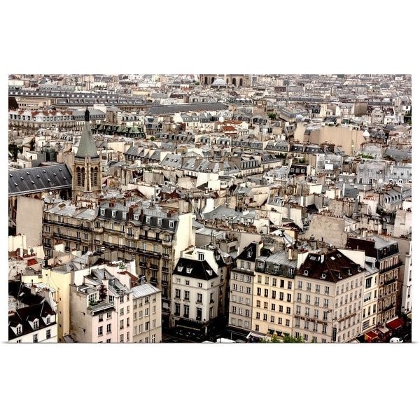 "Aerial view of Paris, neighborhood of Notre Dame de Paris." Poster Print